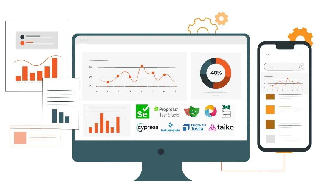 Dashboard showing workflow automation tools and business analytics.